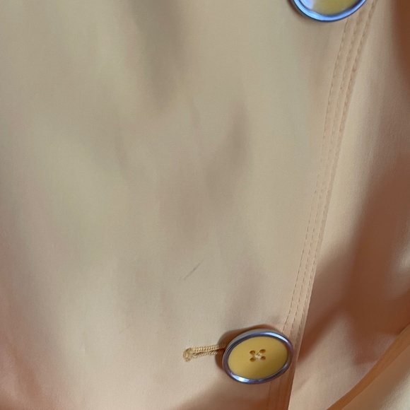 London Fog XL Bright Yellow Double Breasted Trench Raincoat - Picture 7 of 7